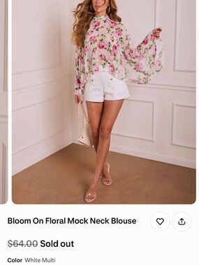 Vici Pink Rose Floral Tie-Back Blouse BRAND NEW ‼️and it’s SOLD OUT‼️